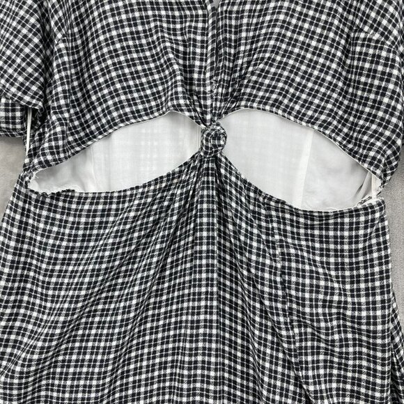 Abercrombie & Fitch Black and White Checkered Midi Dress - Picture 5 of 16
